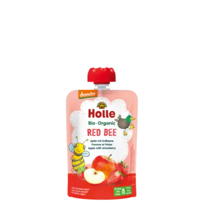 Holle Red Bee - Pouch apple with strawberry 100 g_image1
