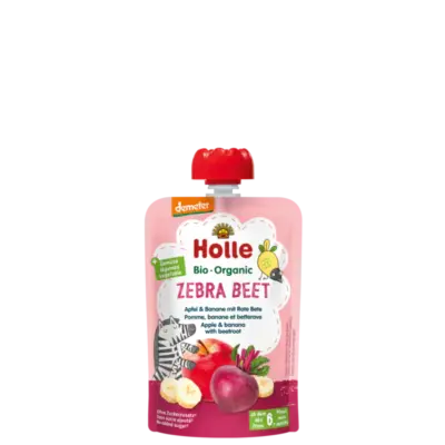 Holle Zebra Beet - Pouch apple & banana with beetroot 100 g_image1